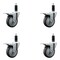 Service Caster 4'' Thermoplastic Rubber Swivel 1-1/8'' Expanding Stem Caster Set Total Lock Brake, 4PK SCC-EXTTL20S414-TPRB-118-4 - alternate 1